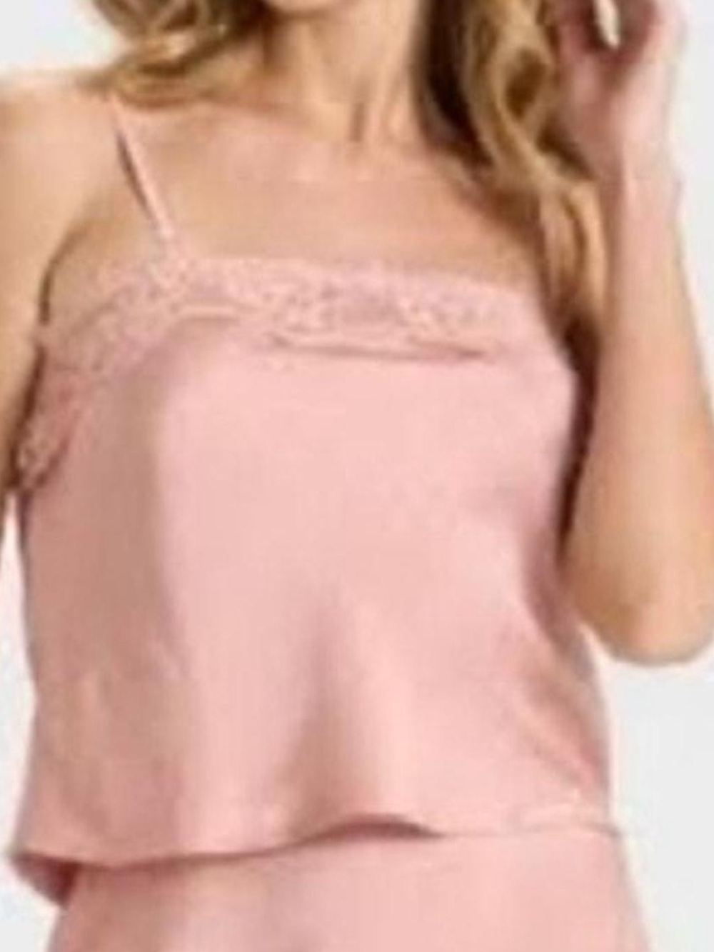 a new day Pink Lace-Trim Tank Top NWT